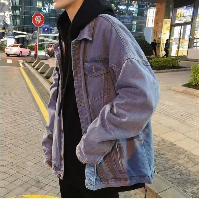 Aidase Men Jackets Denim Loose Streetwear All-match Leisure Mens Outwear Chic Vintage Autumn Retro Korean Style Fashion Solid