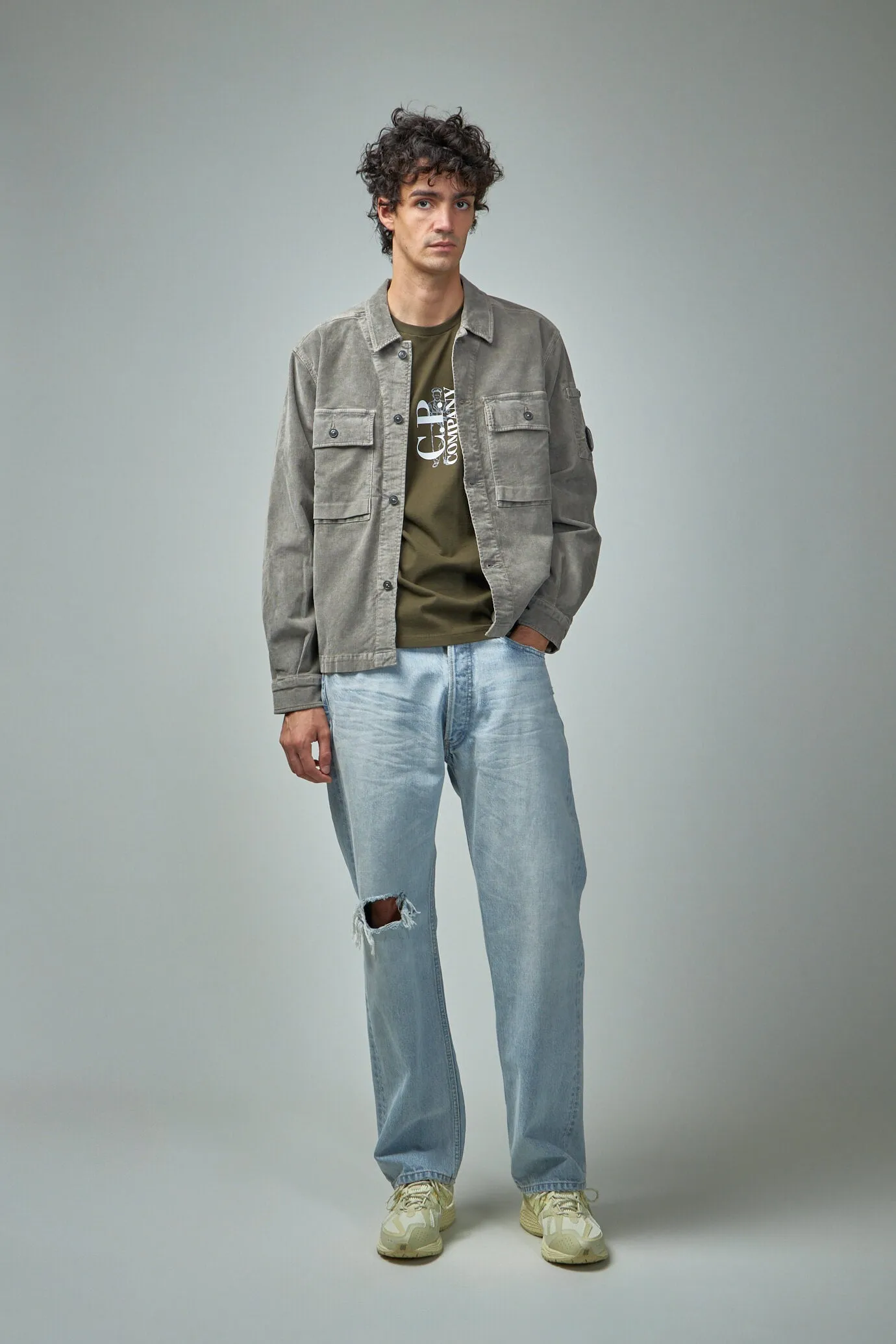 Corduroy Buttoned Utility Overshirt