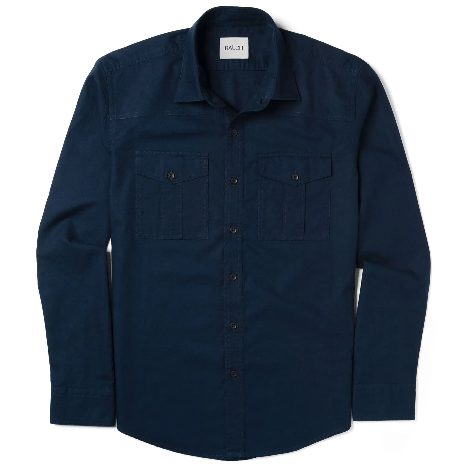 Curator Utility Shirt – Navy Blue Cotton Oxford