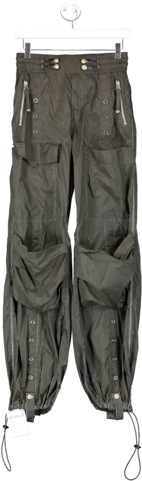 Diesel Green Combat Trousers In Light Nylon UK 6