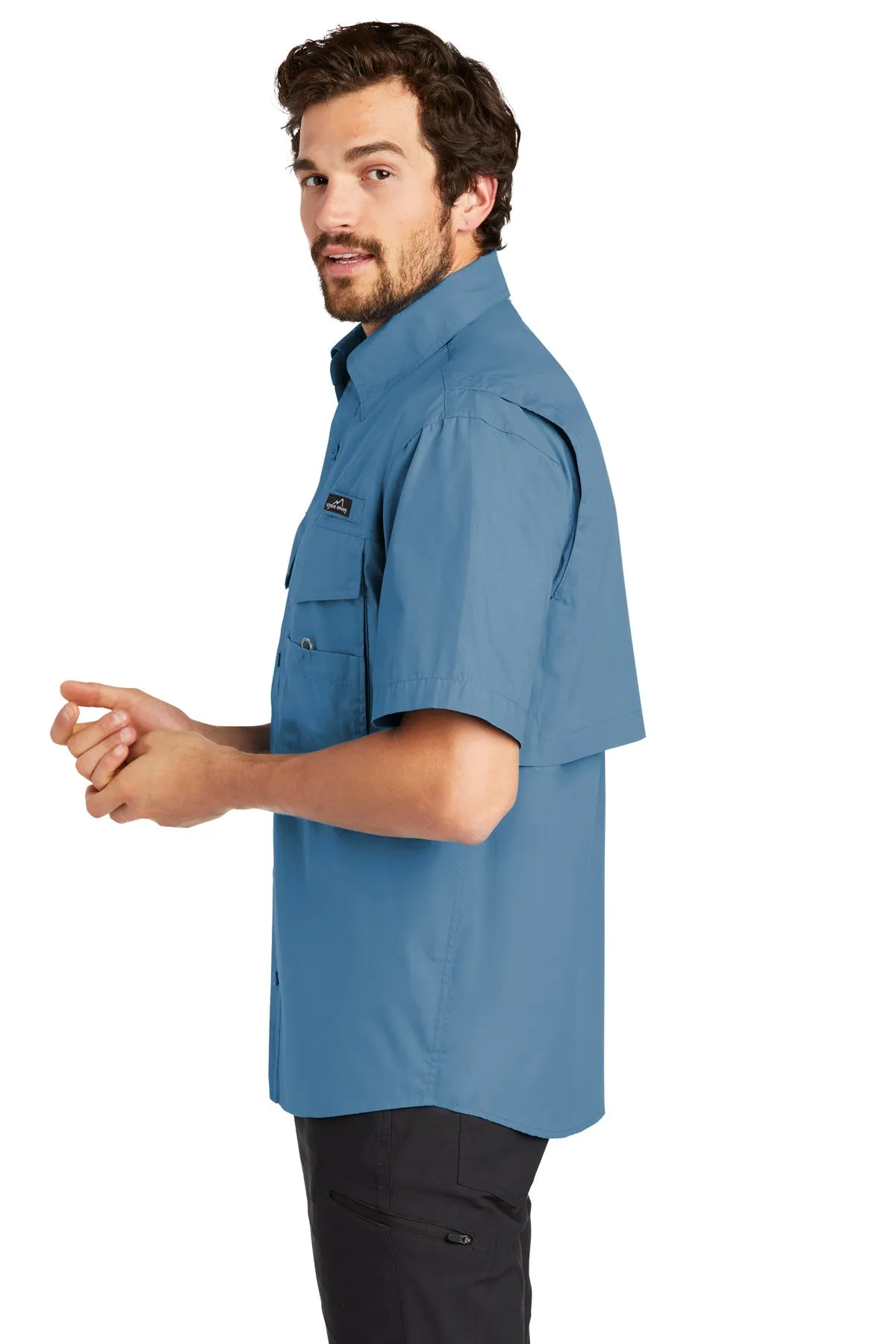 Eddie Bauer Short Sleeve Branded Fishing Shirts, Blue Gill