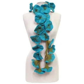 Felted flower scarves- Turquoise/ Green