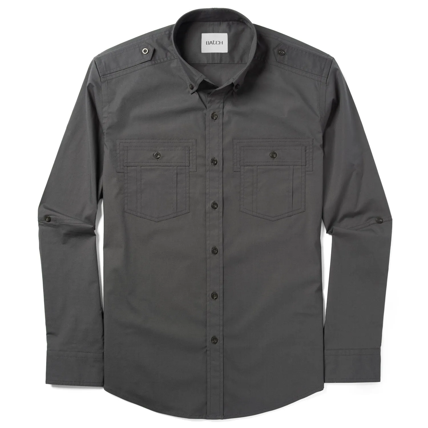 Finisher Utility Shirt – Slate Gray Stretch Cotton Poplin