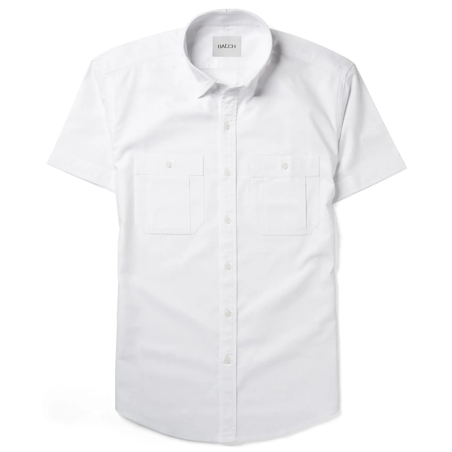 Fixer Short Sleeve Utility Shirt – Pure White Cotton Oxford