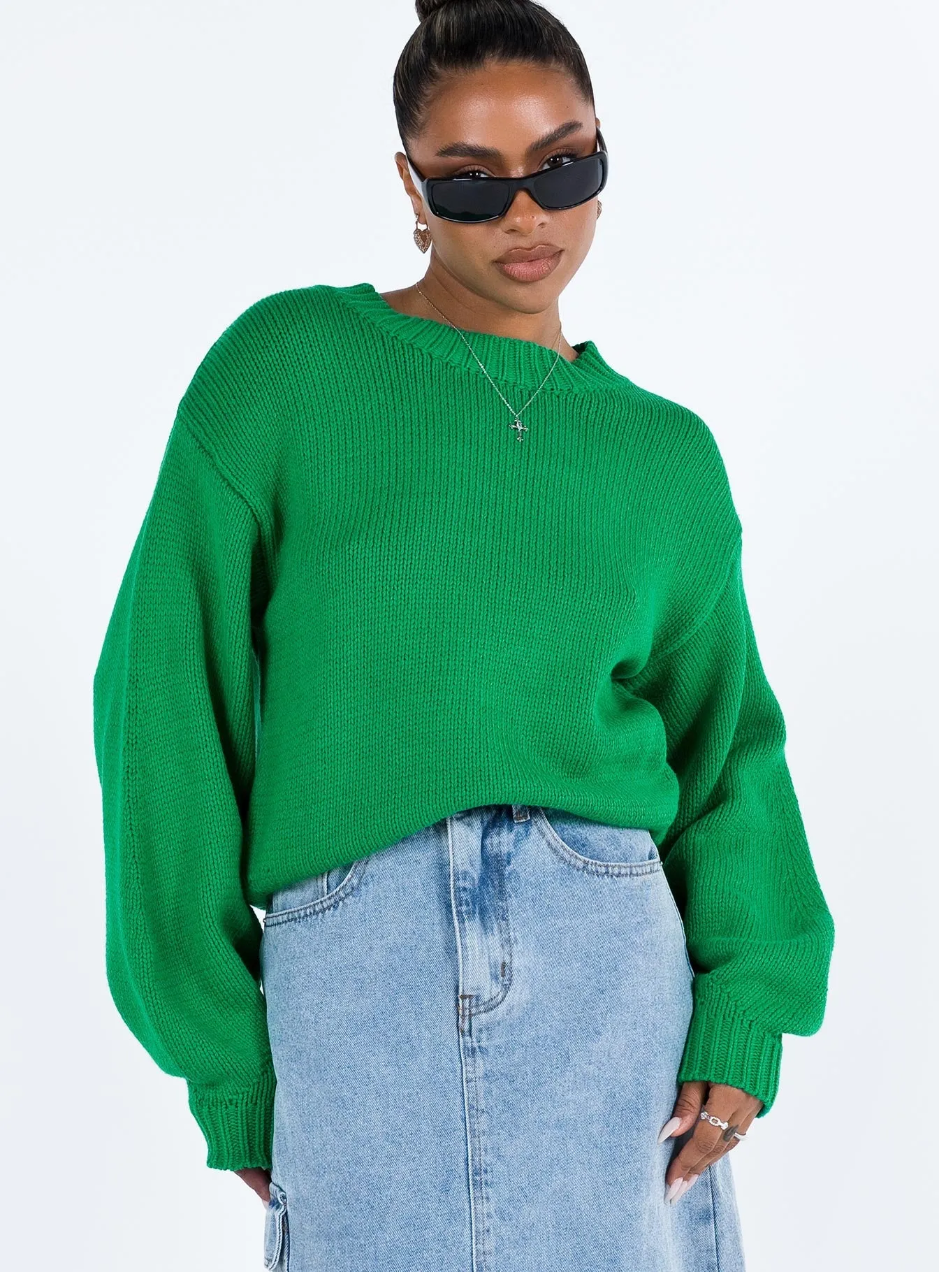 Harmony Knit Sweater Green