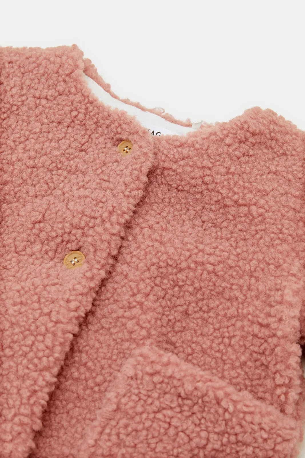 Infant Girls Pink Woolen Cardigan