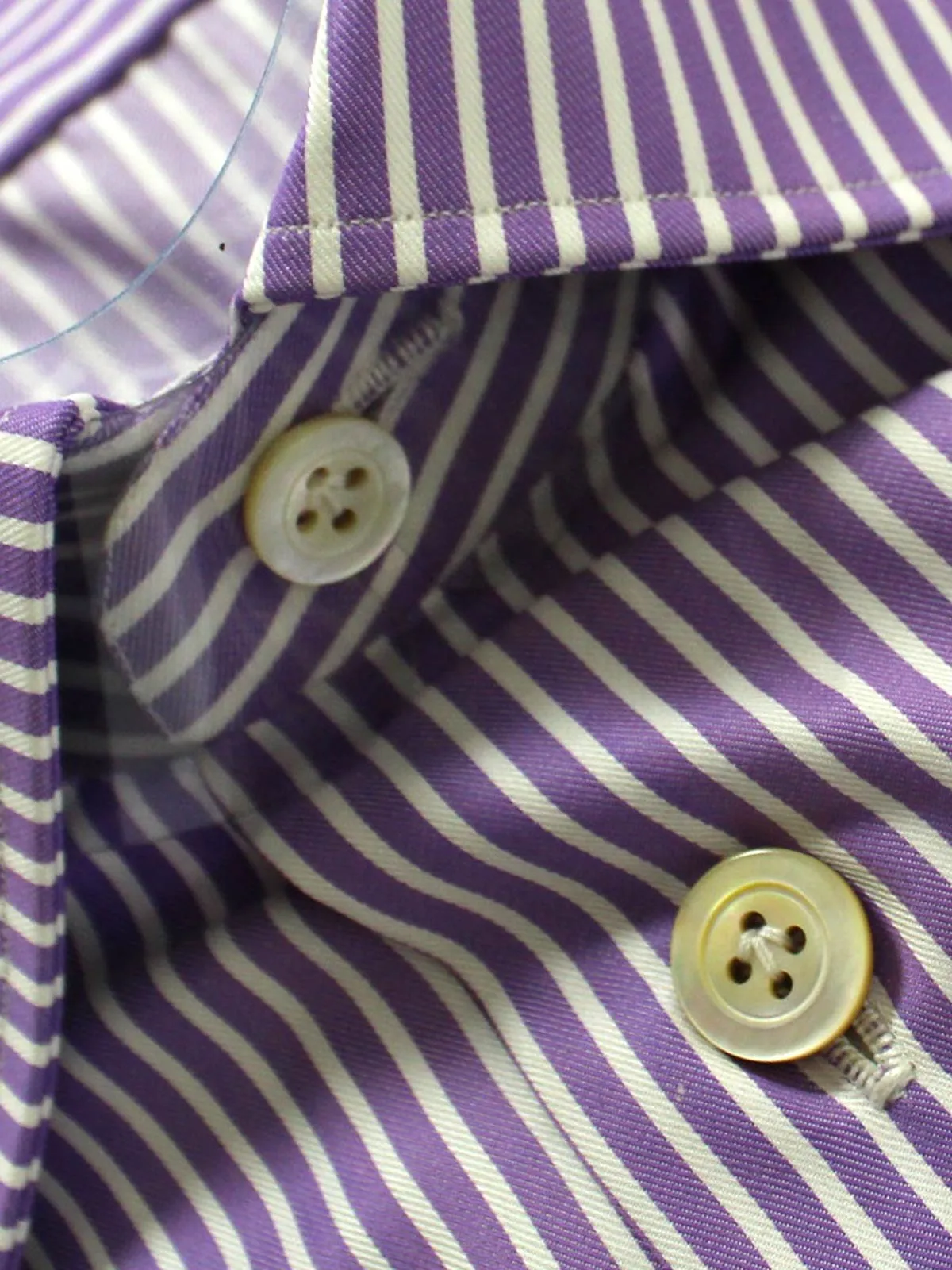 Kiton Dress Shirt White Purple Stripes 40 - 15 3/4 SALE