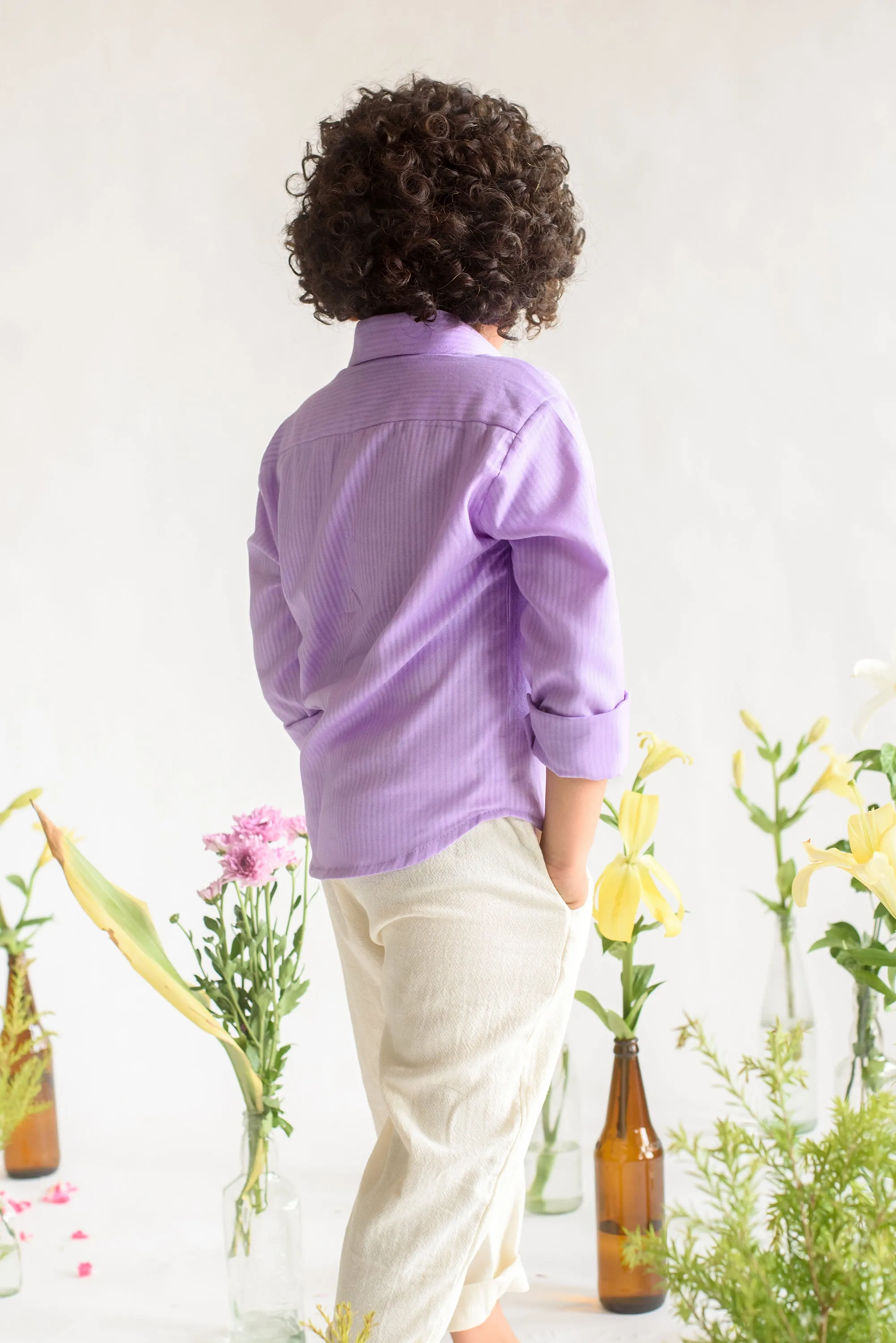 Lilac Branch- Organic Cotton Shirt For Boys