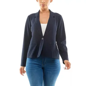 Long  Sleeve Crop Blazer Navy