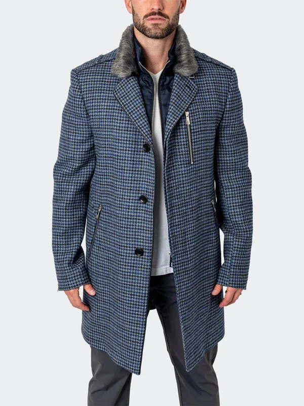 Maceoo Jacket | Peacoat HoundsTooth Blue