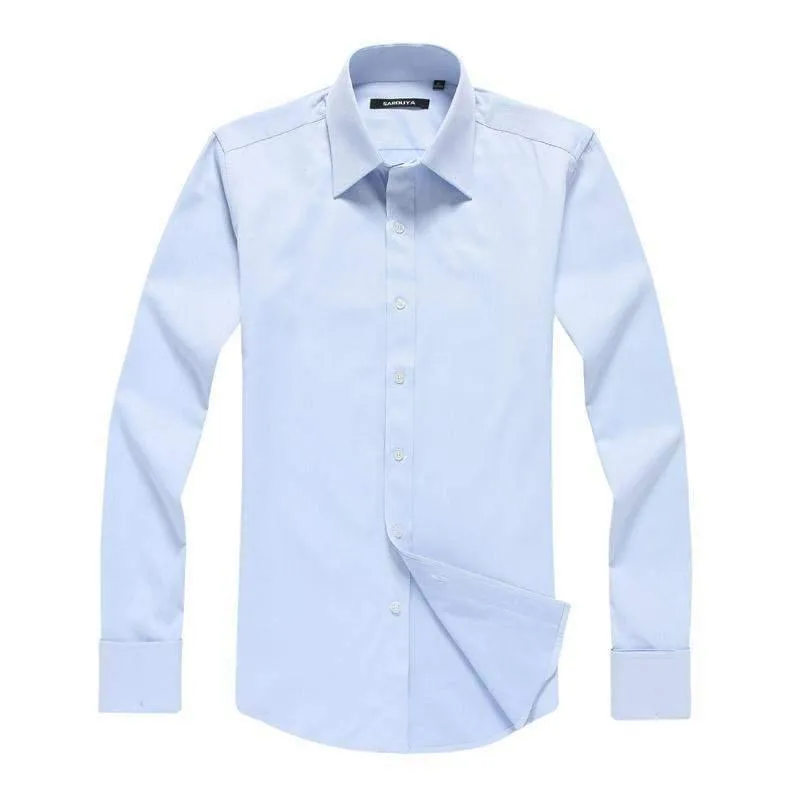 Men's Luxury Shirts, French Cuff, Dress Shirts, Formal Twill Shirt (Cufflinks Included)