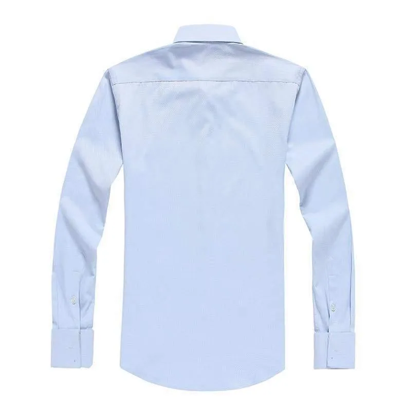 Men's Luxury Shirts, French Cuff, Dress Shirts, Formal Twill Shirt (Cufflinks Included)