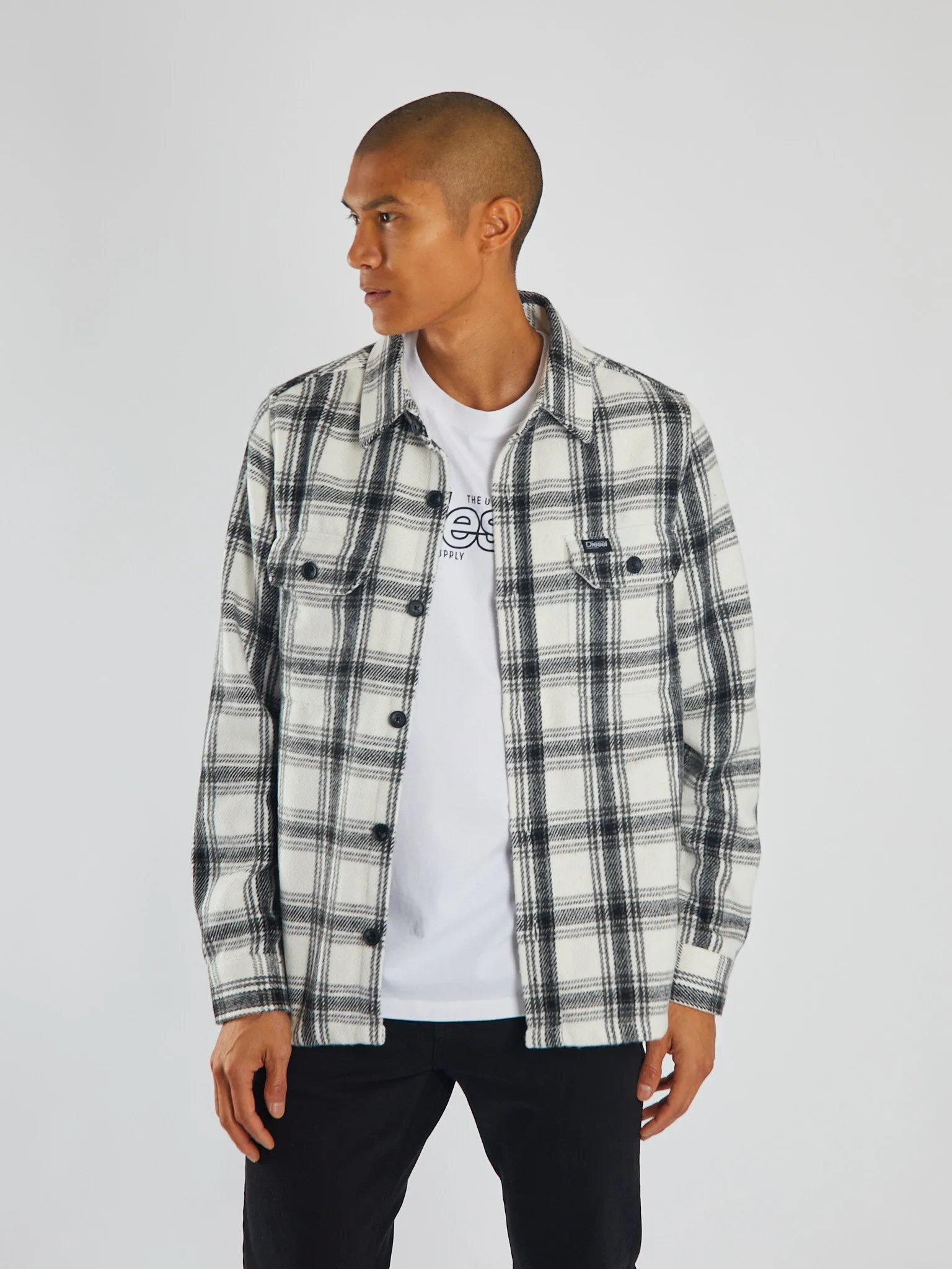 Monty Overshirt Blk/Milk White Check