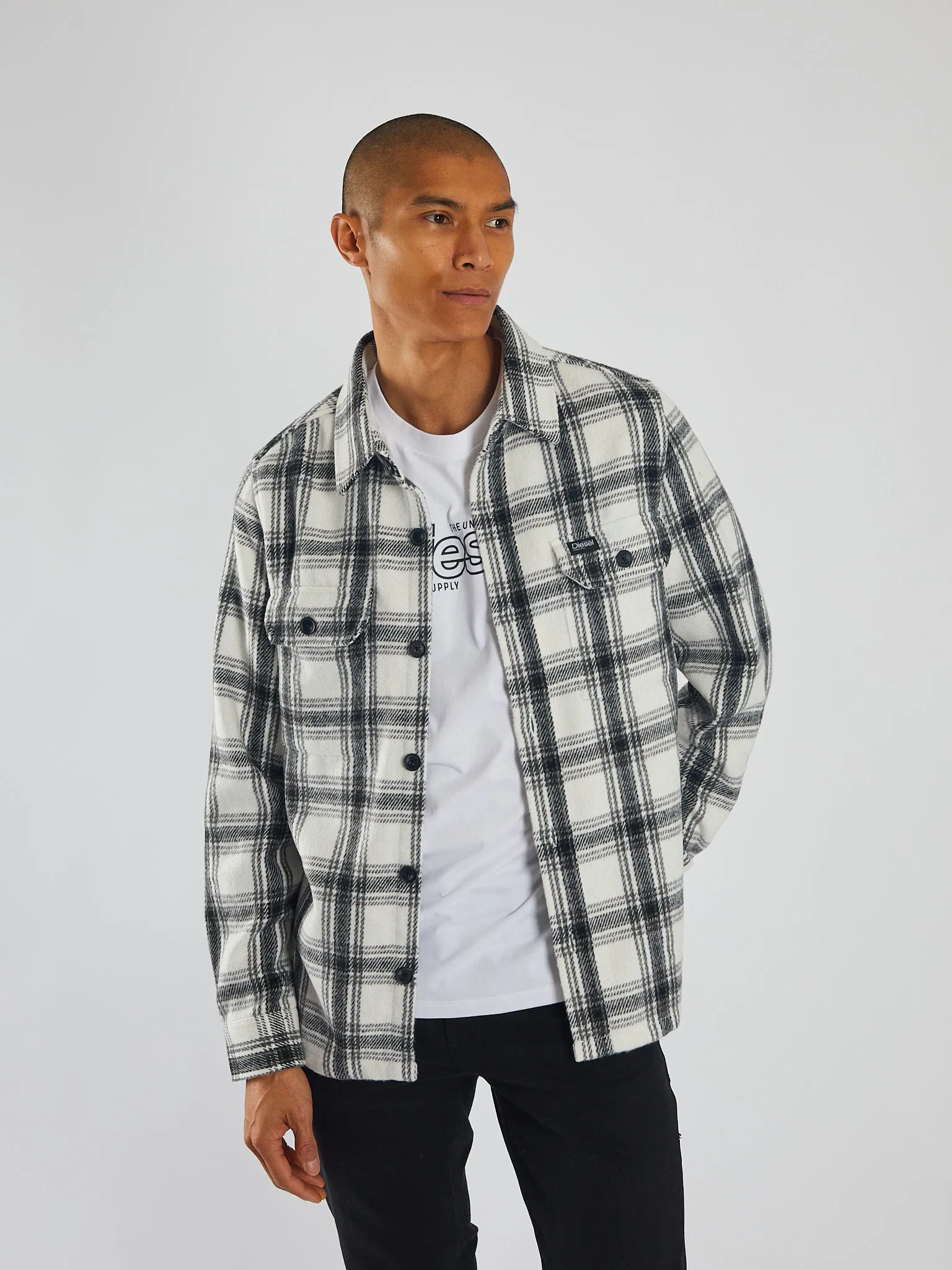 Monty Overshirt Blk/Milk White Check