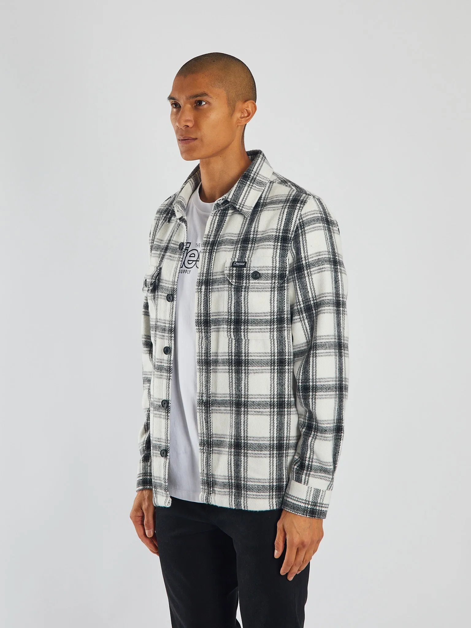 Monty Overshirt Blk/Milk White Check