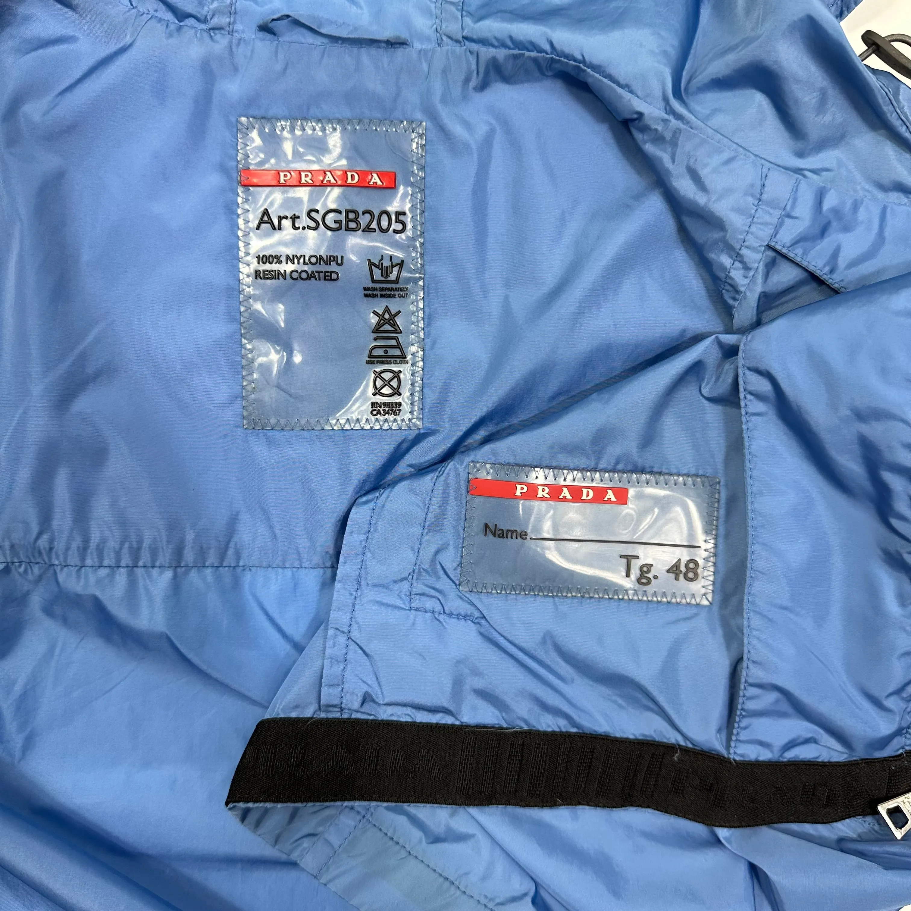 Prada Sport 2011 Powder Blue Nylon Windbreaker Gilet - IT48