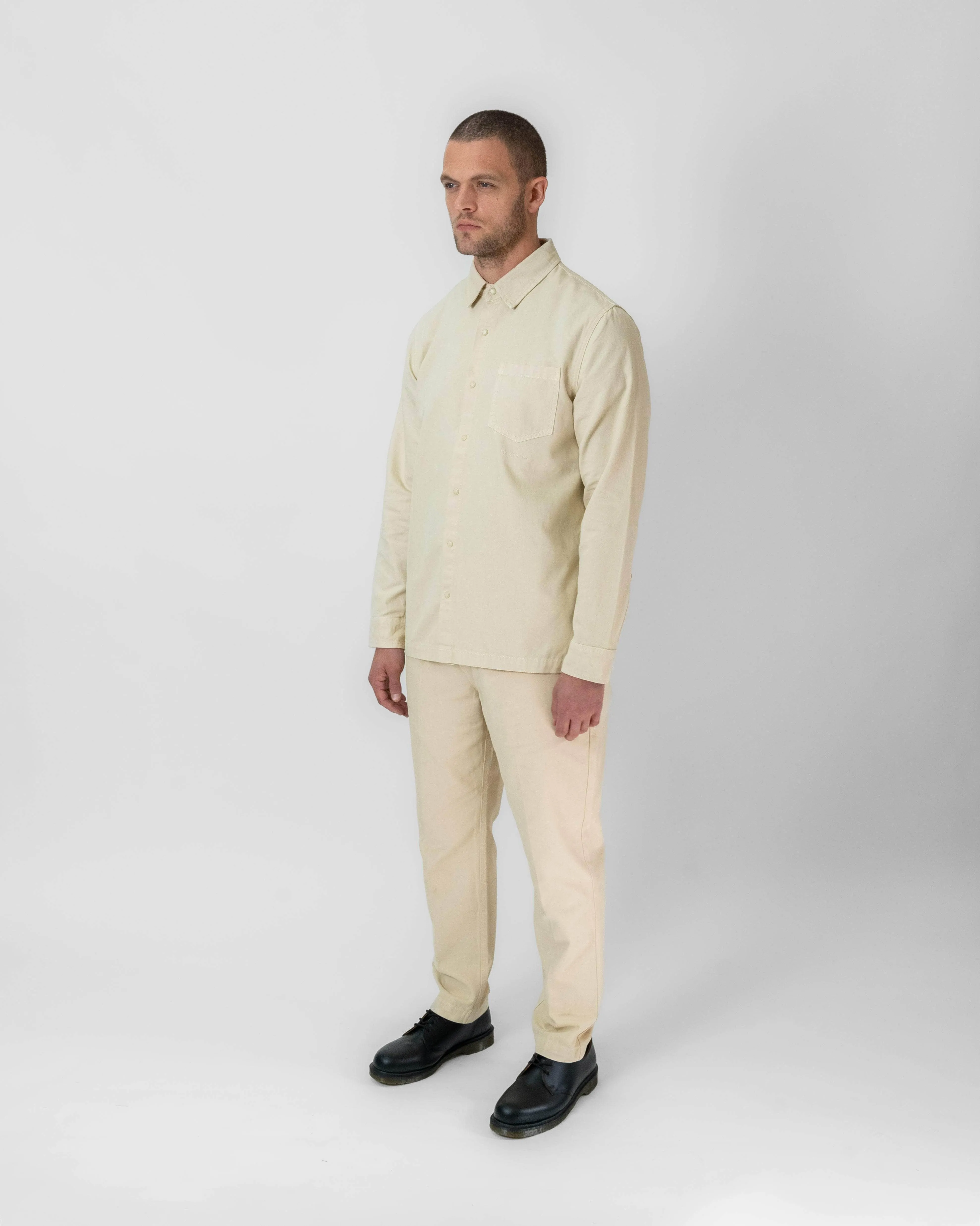 Relaxed Cotton Canvas Snap Buttoned Shirt Palo Santo