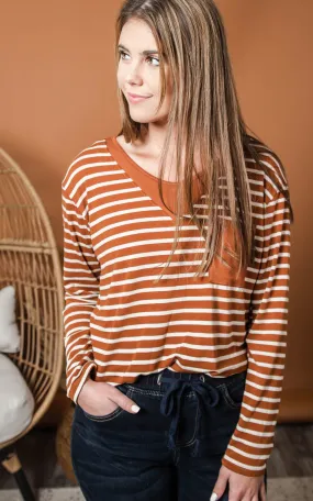 Stripe & Solid Mix Top - Final Sale