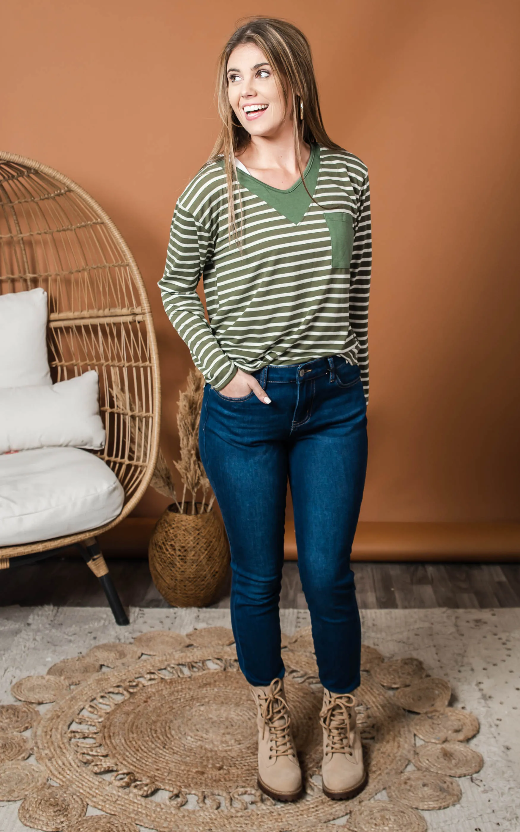 Stripe & Solid Mix Top - Final Sale