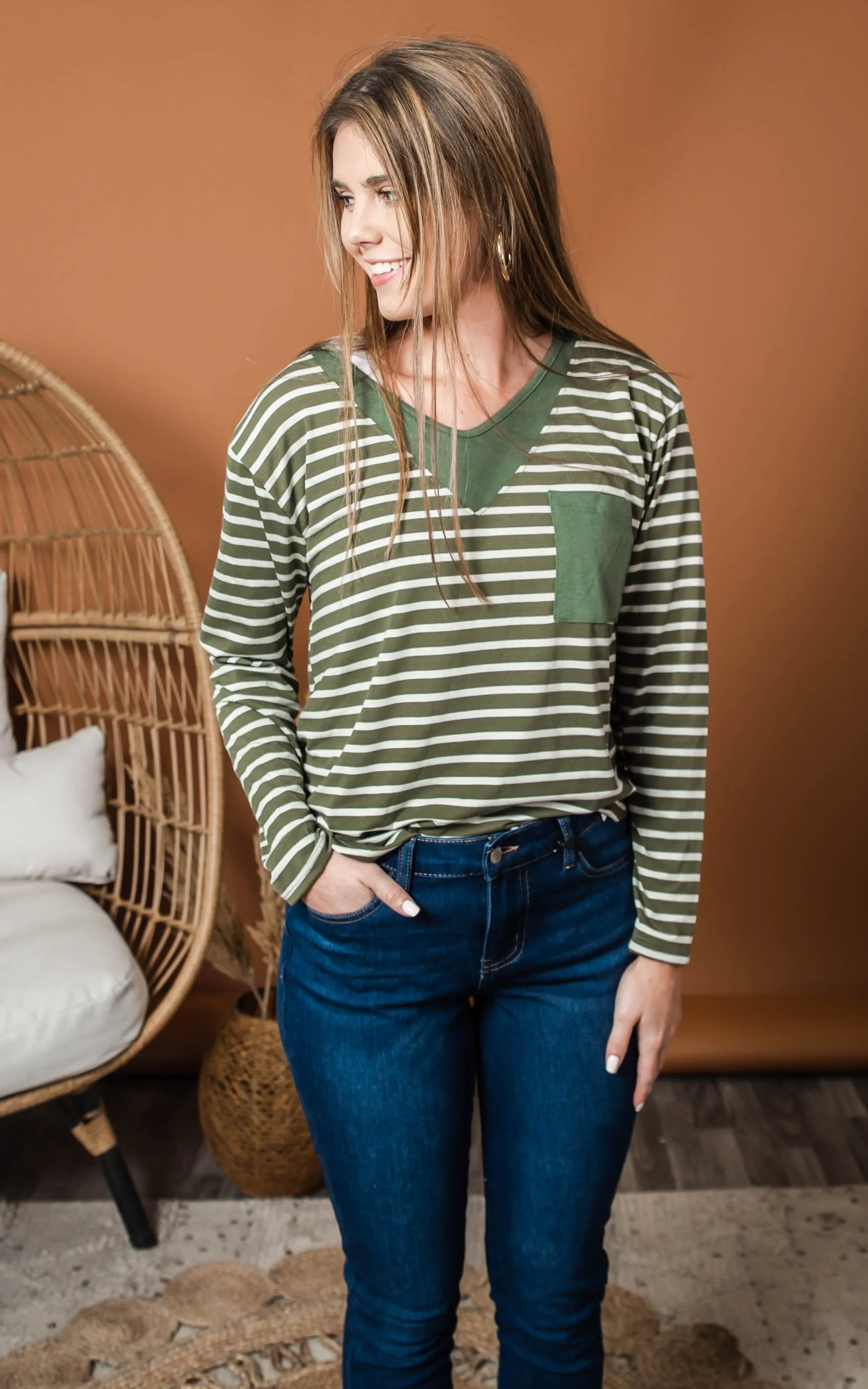 Stripe & Solid Mix Top - Final Sale