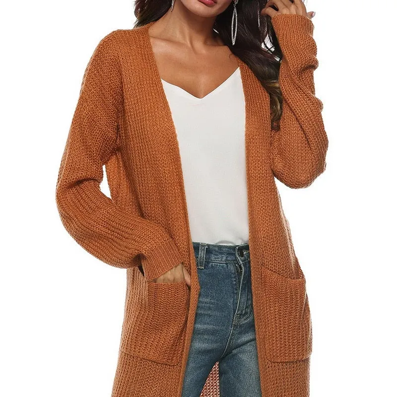 VenusFox Plus Size Autumn Winter Women Long Sleeve Knitwear Kimono Sweater Cardigans