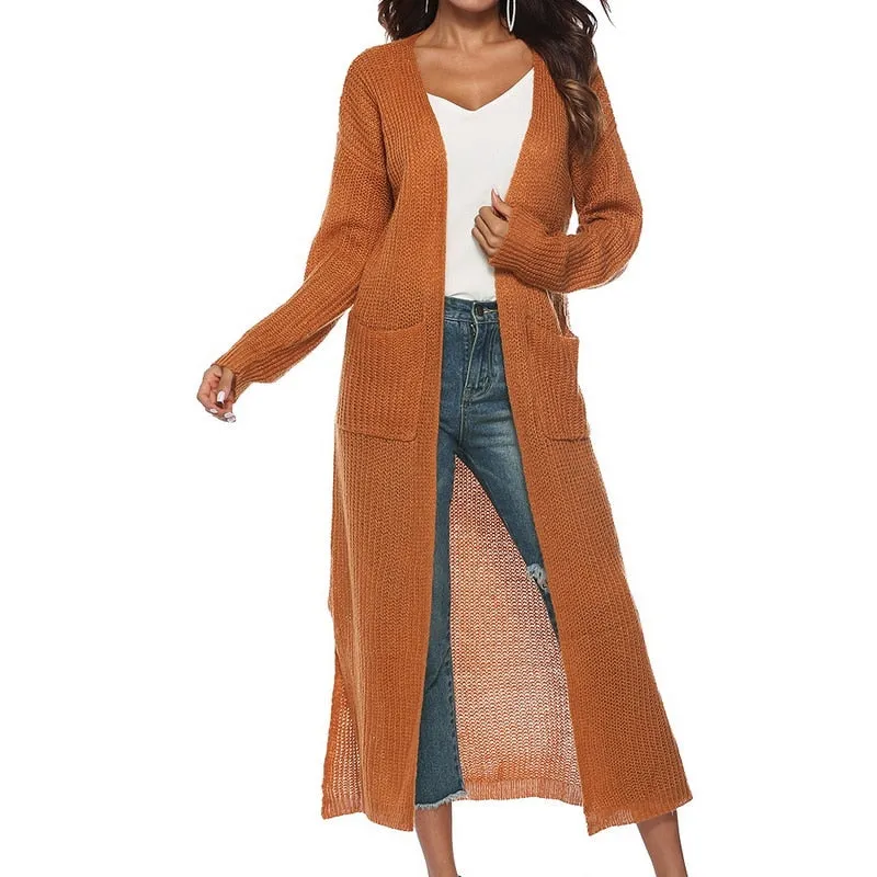 VenusFox Plus Size Autumn Winter Women Long Sleeve Knitwear Kimono Sweater Cardigans