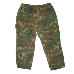 VINTAGE US ARMY TROPICAL COMBAT TROUSERS PANTS WOODLAND CAMO VIETNAM WAR 1968 SIZE XL REGULAR