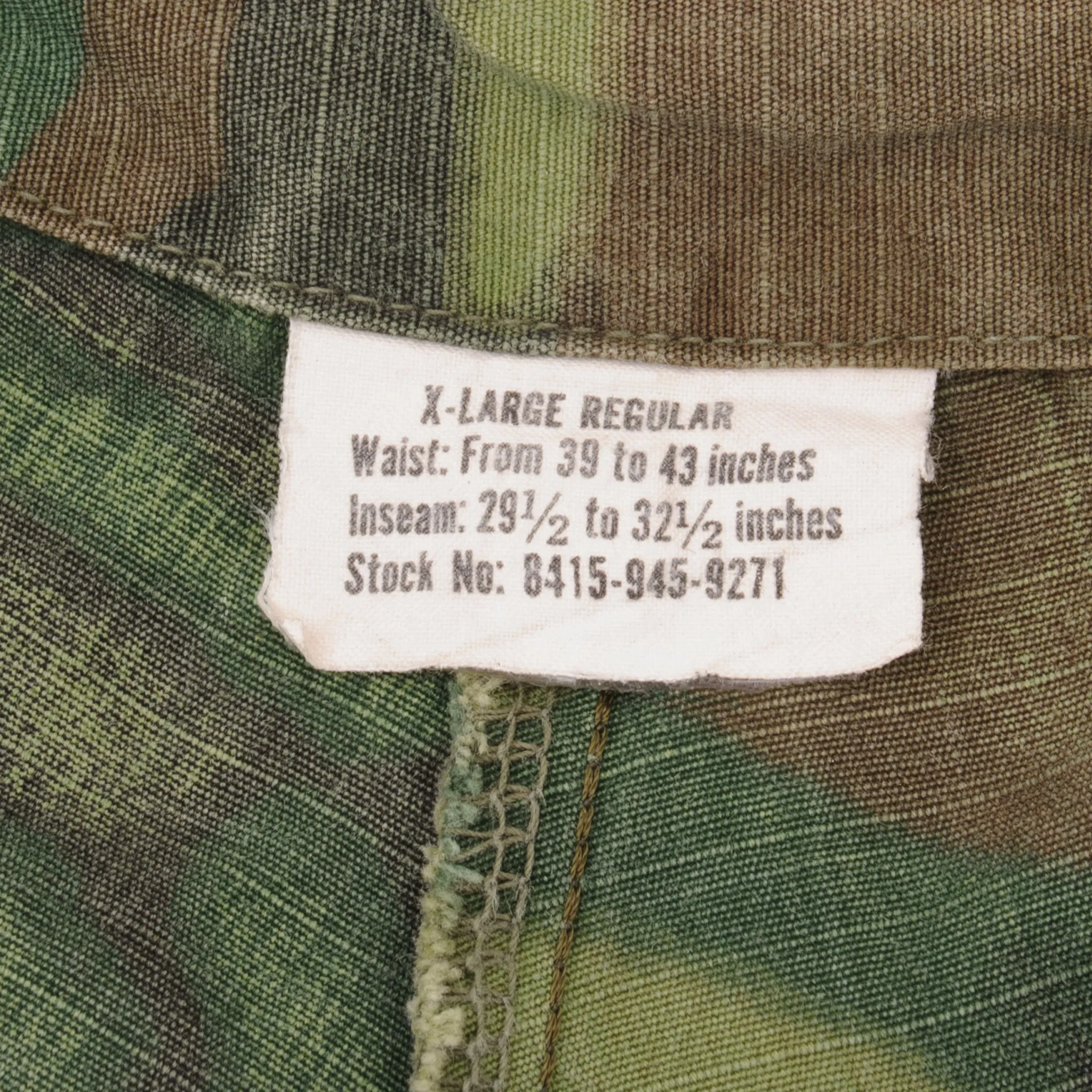 VINTAGE US ARMY TROPICAL COMBAT TROUSERS PANTS WOODLAND CAMO VIETNAM WAR 1968 SIZE XL REGULAR