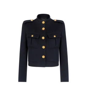 Wool And Cashmere Blend Military Chasseur Jacket