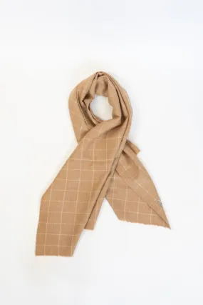 Wool Camel Check Fine Weave Scarf